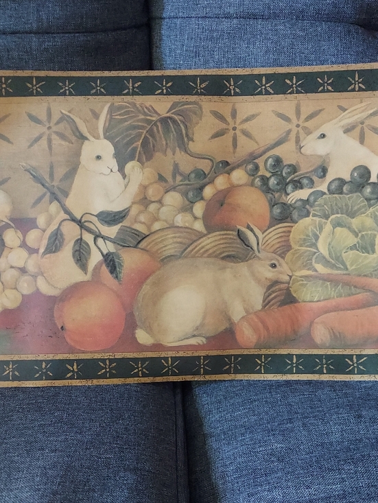 Other - Rabbit & Fruit Vintage Style Wall Art Print - Pastel Neutrals